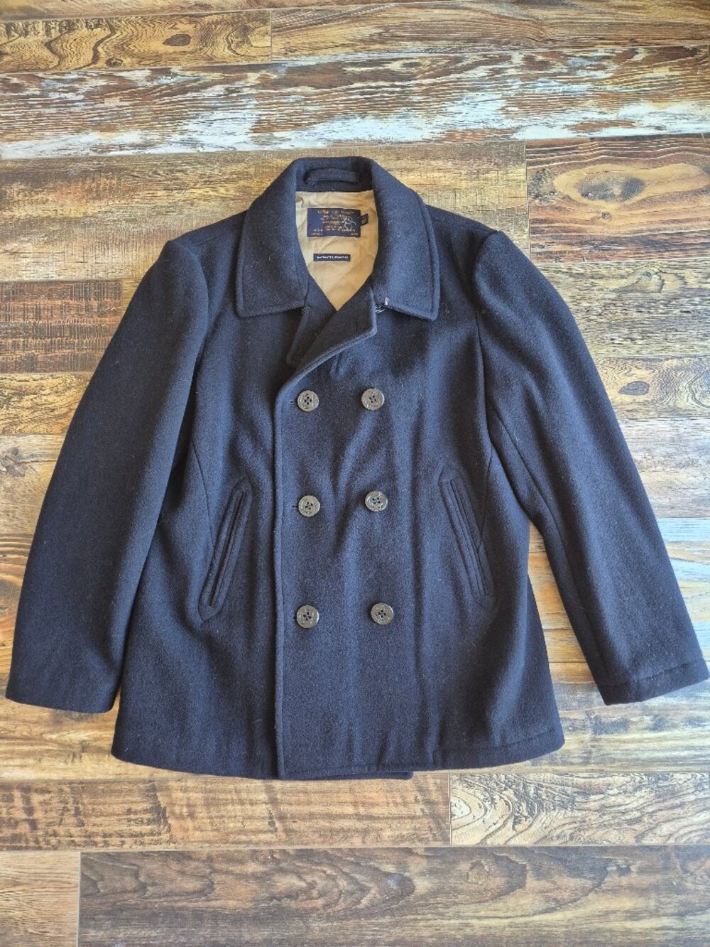 J.Crew Bayswater Peacoat Stadium Cloth Thinsulated Military Grade Wool Blue